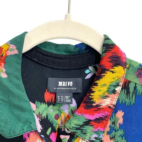 Anthropologie Robin Floral-Print Shirtdress midi dress Size 12 boho‎ spring - Picture 5 of 11